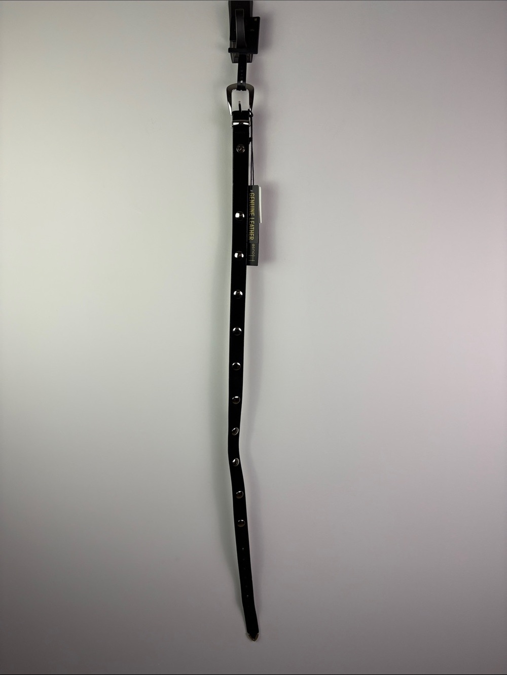 NWT House of Harlow Black Leather Belt with Silver Eyelets size M
